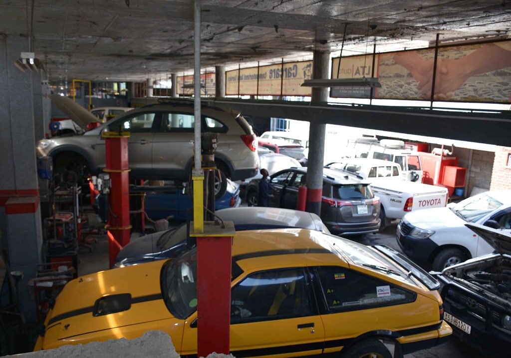 Vehicles inside the Carcare workshop