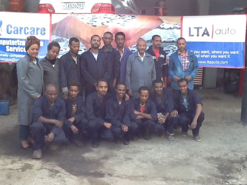 Carcare team with the LTA banner
